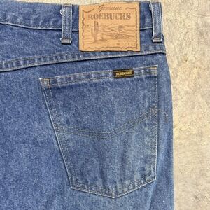 Vintage 1970s 70s Sears ROEBUCKS Blue Denim Jeans Men 38x34 Straight Leg 50125